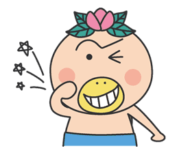 The message of flower blooming HANAKAPPA sticker #8481