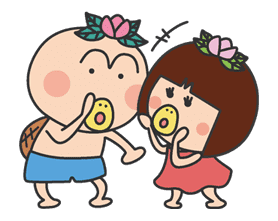 The message of flower blooming HANAKAPPA sticker #8487