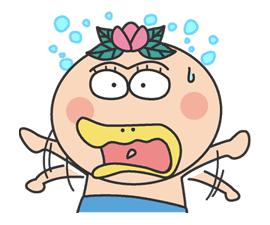 The message of flower blooming HANAKAPPA sticker #8490