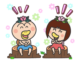 The message of flower blooming HANAKAPPA sticker #8492