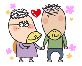 The message of flower blooming HANAKAPPA sticker #8503