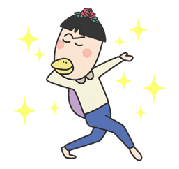 The message of flower blooming HANAKAPPA sticker #8504