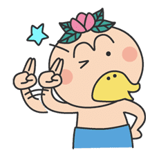 The message of flower blooming HANAKAPPA sticker #8513