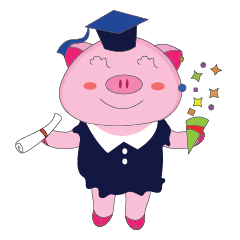 Busy Study Time of A Plump Pink Animated