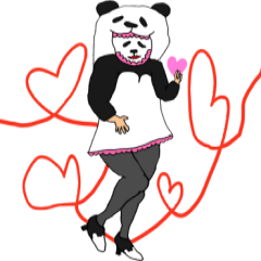 Sticker of a convenient panda