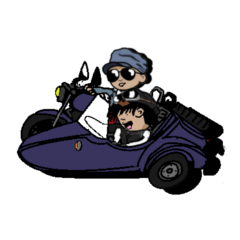 motorcycle with a sidecar of tottori