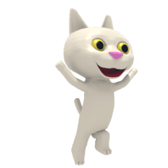 3D White Cat