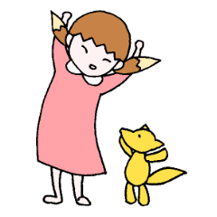 Girl of a fox and boy of a fox