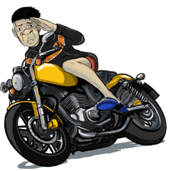 mr.Richard riding motocycle