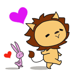 Cute LION & Rabbit STICKER