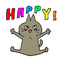 Sticker of the cat which is short legs