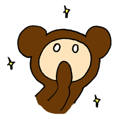 Chansuke,a girl in a bear costume. Basic