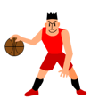 Moving basketball player