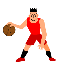 Moving basketball player