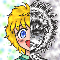 light & dark girl