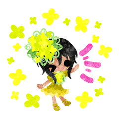 Flower objects and pretty little people