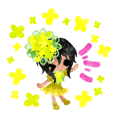 Flower objects and pretty little people