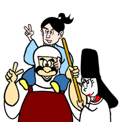 A samurai and his party