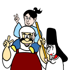 A samurai and his party