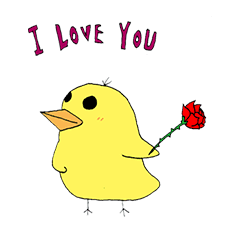 Handwritten Cute Bird Sticker