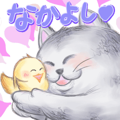 Good friend sticker of Fuku and Piyo.