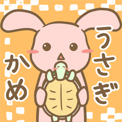 Rabbit and pet tortoise