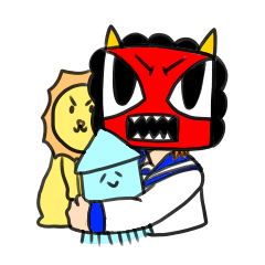 Namahage girl and animals