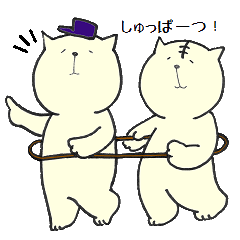 rabbit&cat sticker